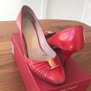 Ferragamo Red Pumps